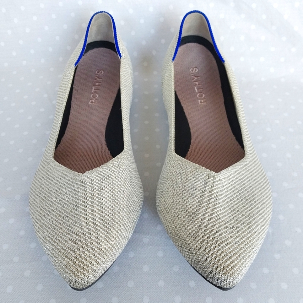 Rothy's The Flat II Diamond Twill Pointed Toe Flats - Picture 1 of 12